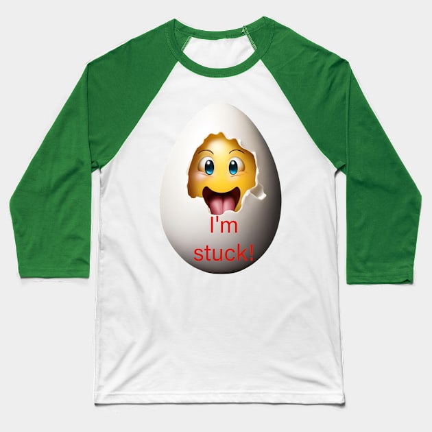 Emoji  stuck in egg Baseball T-Shirt by Diansbest 